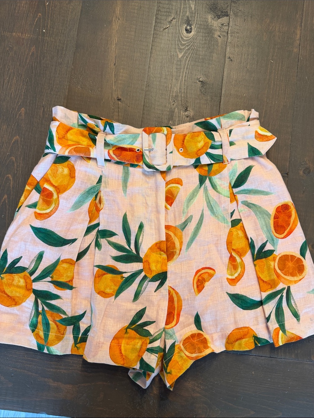 Parker Carlo Clementine Linen Cotton Belted Clementina Shorts Size 4